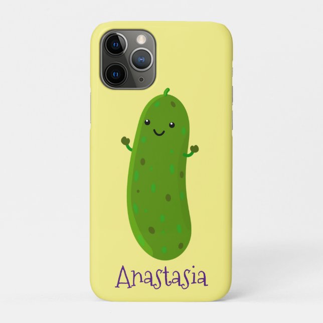 Cute happy pickle cartoon illustration Case-Mate iPhone case (Back)