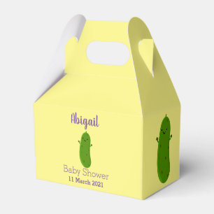 Cute happy pickle cartoon illustration favor box