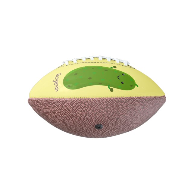 Cute happy pickle cartoon illustration football (Rotated 270)