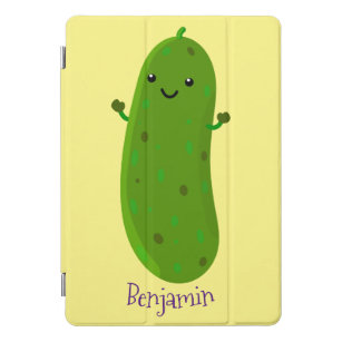 Cute happy pickle cartoon illustration iPad pro cover