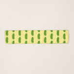 Cute happy pickle cartoon illustration scarf<br><div class="desc">Happy and cool as a cucumber!</div>
