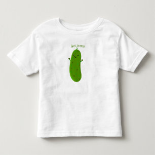Cute happy pickle cartoon illustration toddler t-shirt
