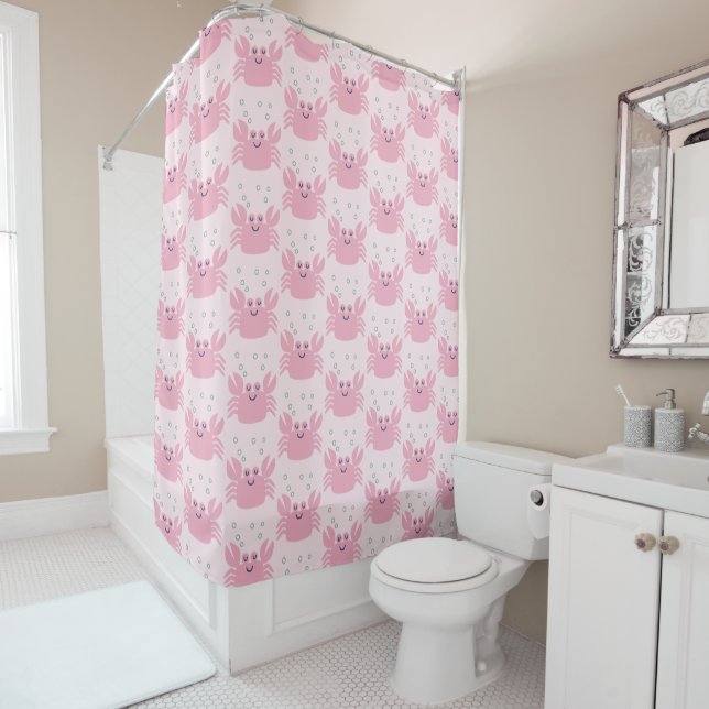 Cute Happy Pink Crab Pattern (In Situ)