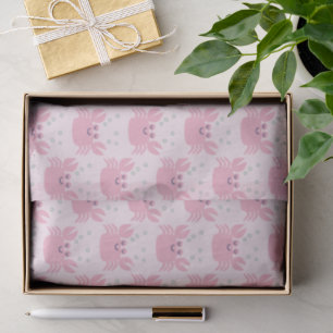 Cute Happy Pink Crab Pattern Tissue Paper