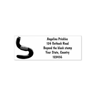 Cute happy pink earthworm cartoon self-inking stamp