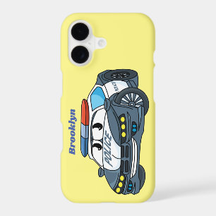 Cute happy police car cartoon illustration