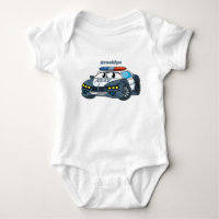 Cute happy police car cartoon illustration
