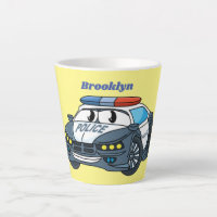 Cute happy police car cartoon illustration