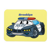 Cute happy police car cartoon illustration