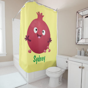 Cute happy pomegranate fruit cartoon