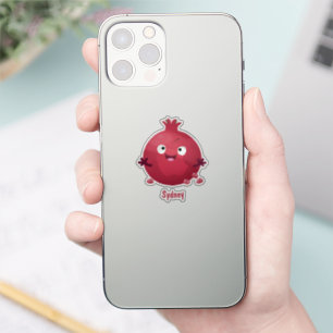 Cute happy pomegranate fruit cartoon