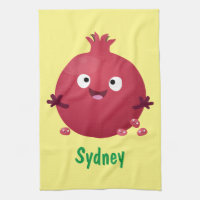 Cute happy pomegranate fruit cartoon