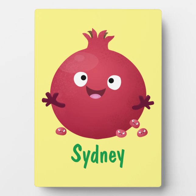 Cute happy pomegranate fruit cartoon plaque (Front)
