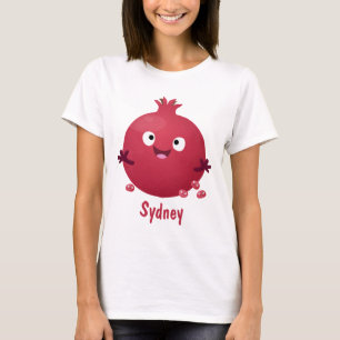Cute happy pomegranate fruit cartoon T-Shirt