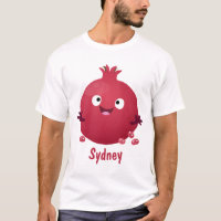 Cute happy pomegranate fruit cartoon