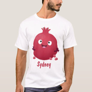 Cute happy pomegranate fruit cartoon T-Shirt