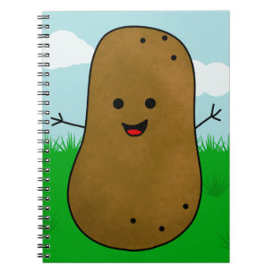 Cute Happy Potato in the Garden Notebook