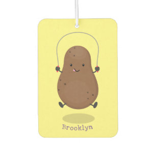 Cute happy potato jumping rope cartoon air freshener