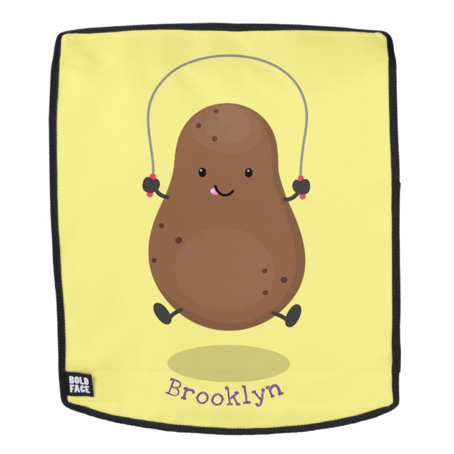 Cute happy potato jumping rope cartoon backpack (Removable Face)