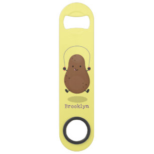 Cute happy potato jumping rope cartoon bar key