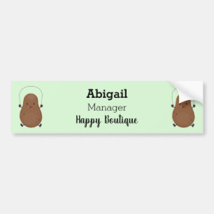 Cute happy potato jumping rope cartoon bumper sticker