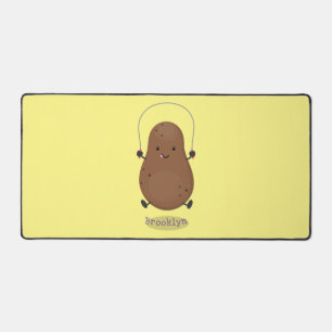 Cute happy potato jumping rope cartoon desk mat