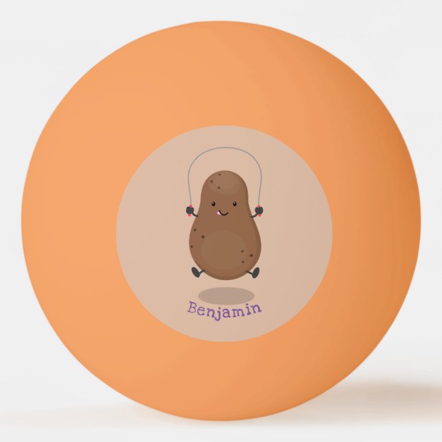 Cute happy potato jumping rope cartoon ping pong ball (Front)