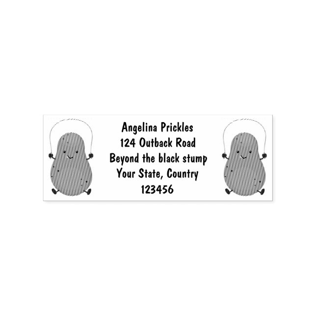 Cute happy potato jumping rope cartoon rubber stamp (Imprint)