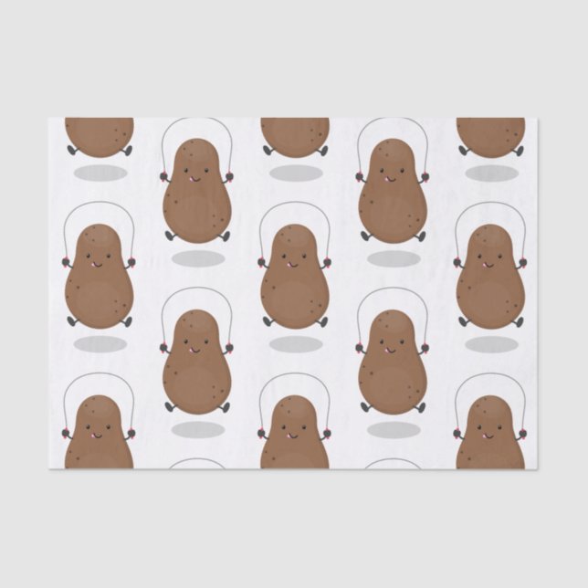 Cute happy potato jumping rope cartoon tissue paper (Front)