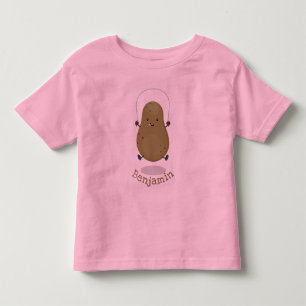 Cute happy potato jumping rope cartoon toddler t-shirt