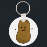 Cute Happy Potato Keychain<br><div class="desc">Cute brown happy potato with a big smile on his face.</div>