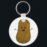 Cute Happy Potato Keychain<br><div class="desc">Cute brown happy potato with a big smile on his face.</div>