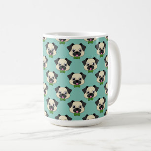 Cute Happy Pug Dog with Papillon Coffee Mug