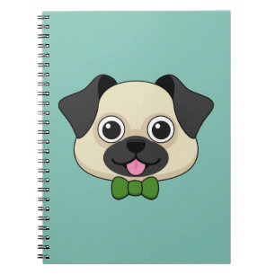 Cute Happy Pug Dog with Papillon Notebook