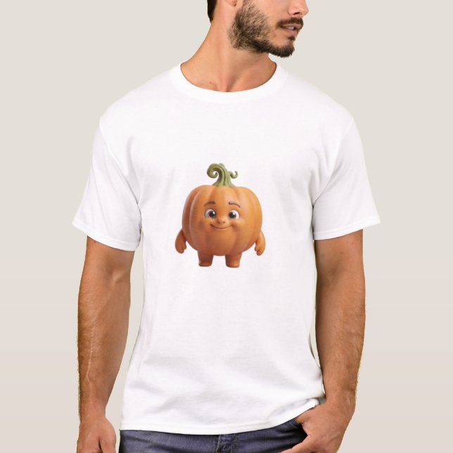 Cute Happy Pumpkin 3D Character Tee (Front)