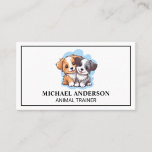 Cute Happy Puppies  Business Card