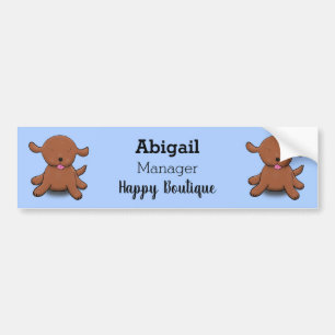 Cute happy puppy dog blue cartoon illustration bumper sticker
