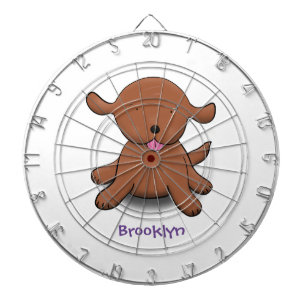 Cute happy puppy dog cartoon illustration dartboard