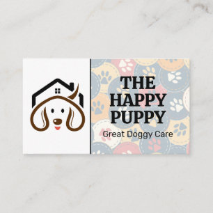 Cute Happy Puppy   Dog Paws   Pet Care Appointment Card
