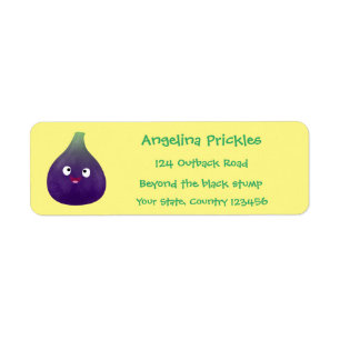 Cute happy purple fig fruit cartoon