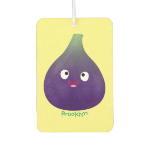 Cute happy purple fig fruit cartoon air freshener