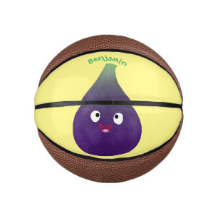 Cute happy purple fig fruit cartoon mini basketball