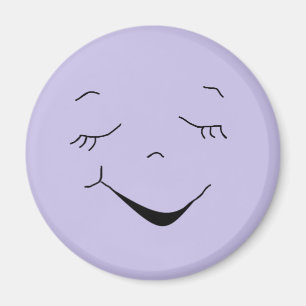 Cute Happy Purple  Silly Face Magnet
