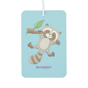 Cute happy raccoon baby cartoon illustration  air freshener