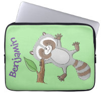 Cute happy raccoon baby cartoon illustration