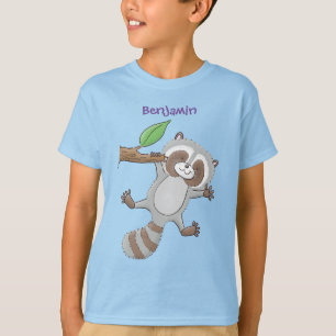Cute happy raccoon baby cartoon illustration T-Shirt