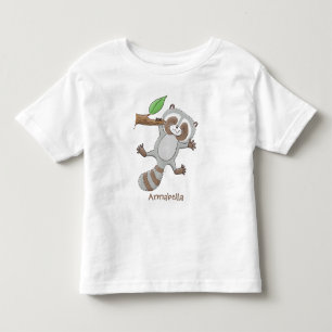 Cute happy raccoon baby cartoon illustration toddler t-shirt