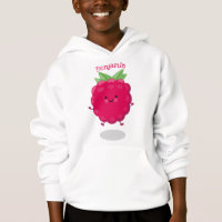 Cute happy raspberry cartoon illustration