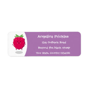 Cute happy raspberry cartoon illustration