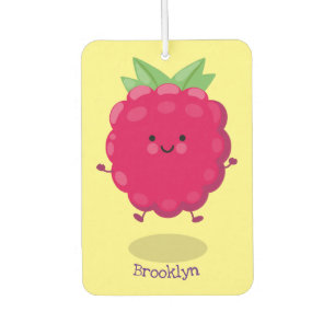 Cute happy raspberry cartoon illustration air freshener